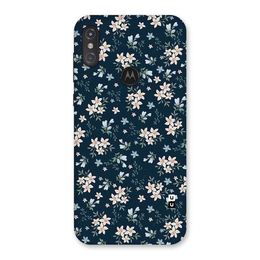 Floral Blue Bloom Back Case for Motorola One Power