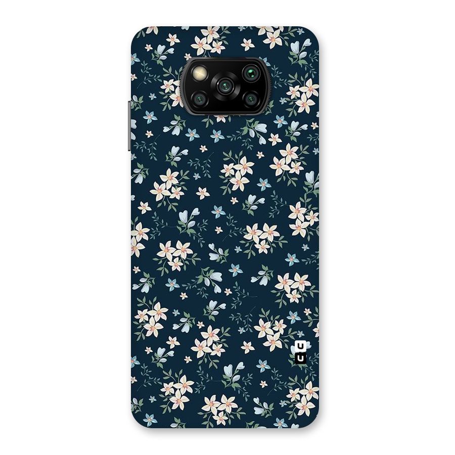 Floral Blue Bloom Back Case for Poco X3