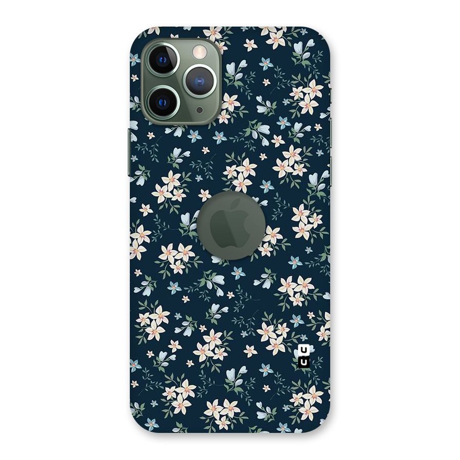 Floral Blue Bloom Back Case for iPhone 11 Pro Logo  Cut