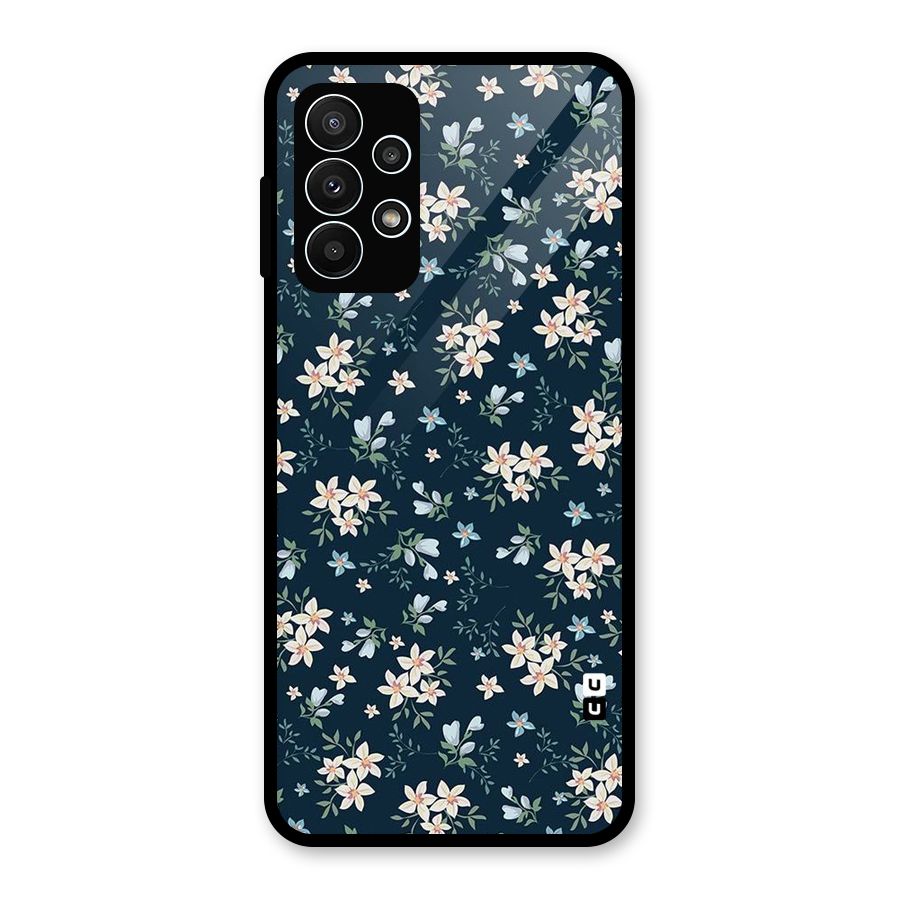 Floral Blue Bloom Glass Back Case for Galaxy A23