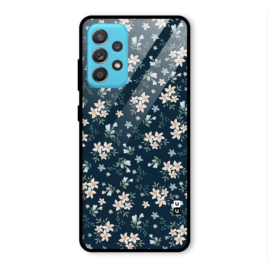 Floral Blue Bloom Glass Back Case for Galaxy A52
