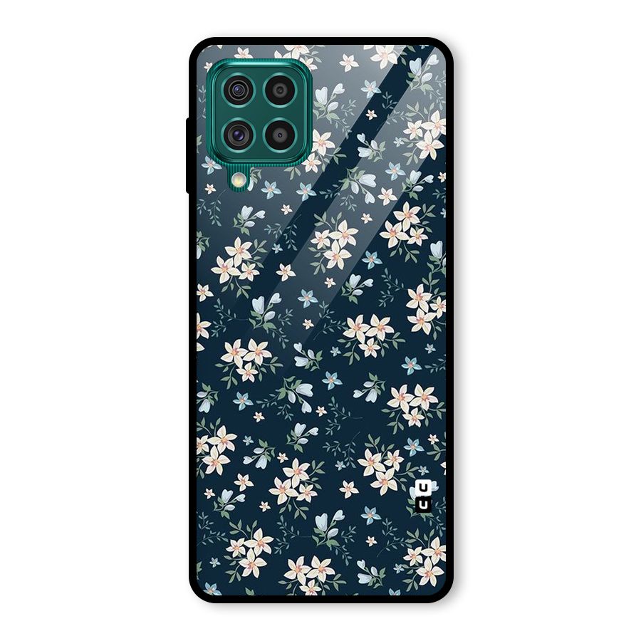 Floral Blue Bloom Glass Back Case for Galaxy F62