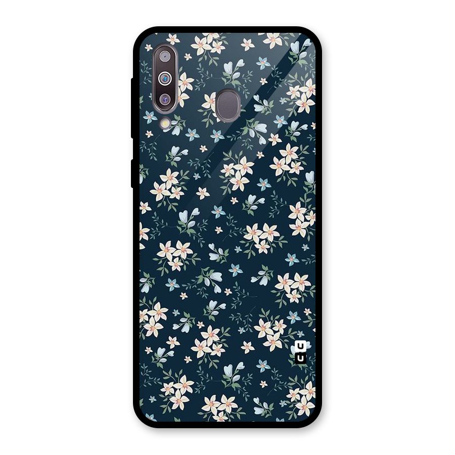 Floral Blue Bloom Glass Back Case for Galaxy M30