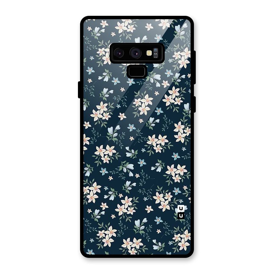 Floral Blue Bloom Glass Back Case for Galaxy Note 9