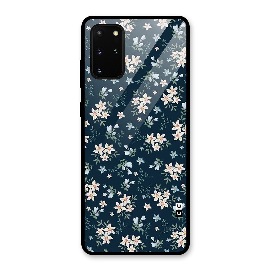 Floral Blue Bloom Glass Back Case for Galaxy S20 Plus