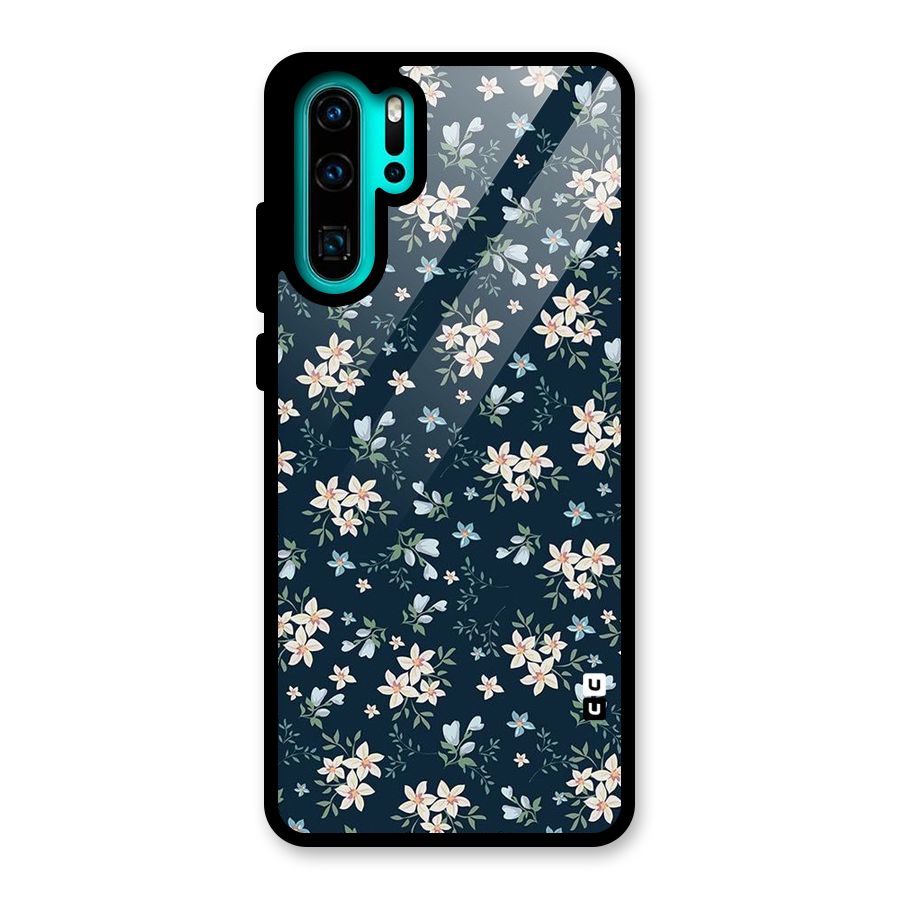 Floral Blue Bloom Glass Back Case for Huawei P30 Pro