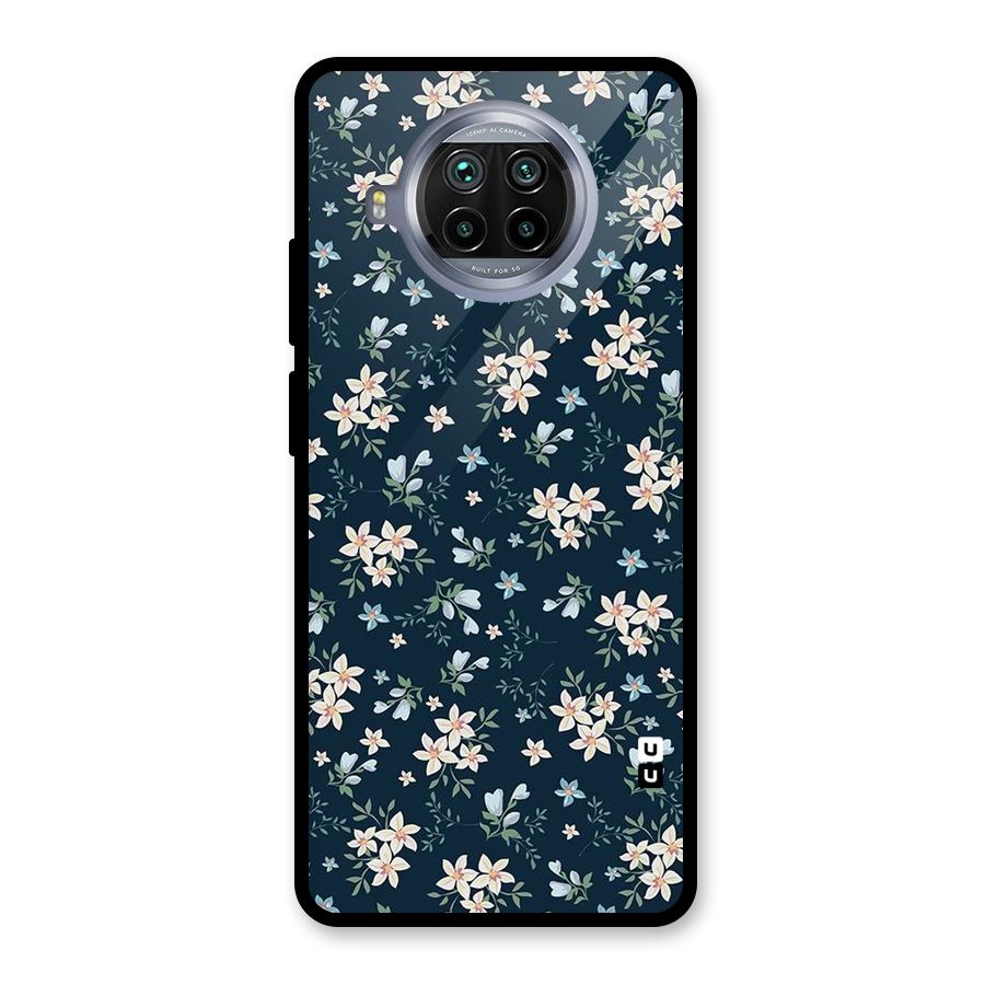 Floral Blue Bloom Glass Back Case for Mi 10i