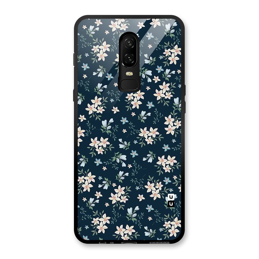 Floral Blue Bloom Glass Back Case for OnePlus 6