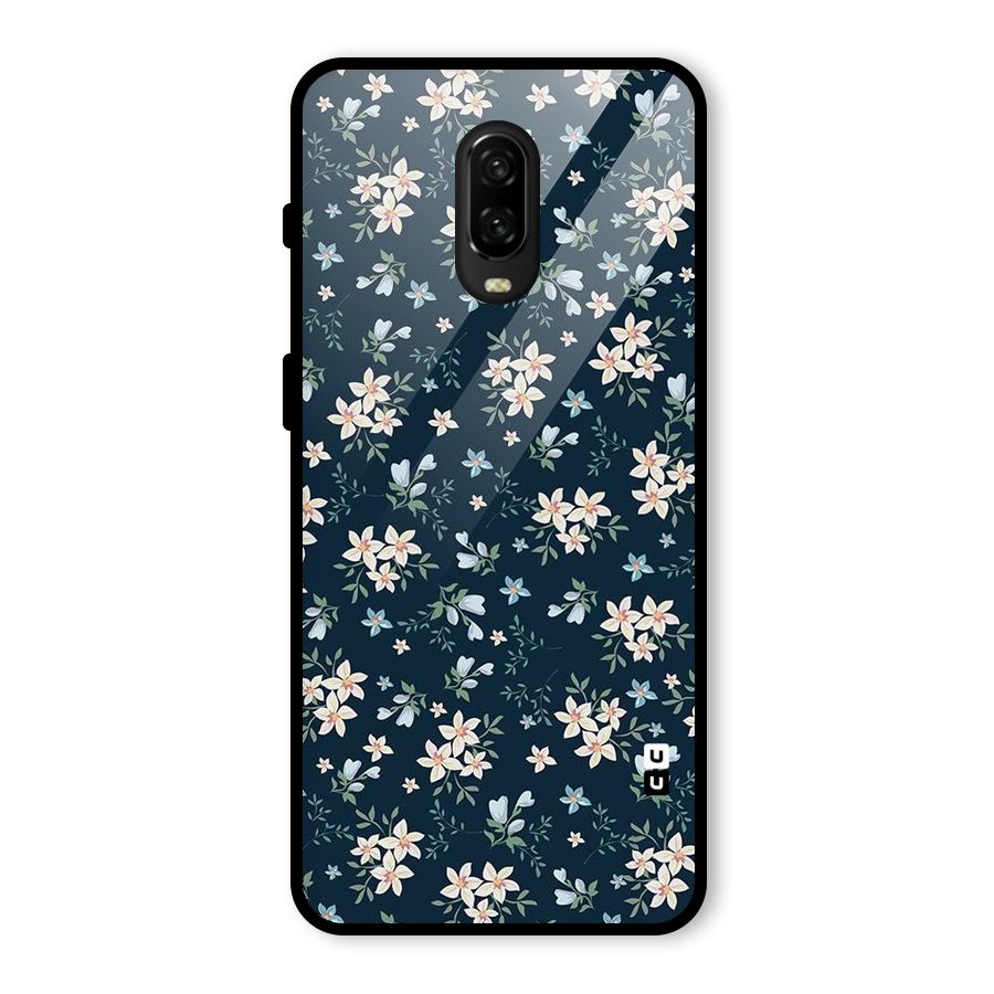 Floral Blue Bloom Glass Back Case for OnePlus 6T