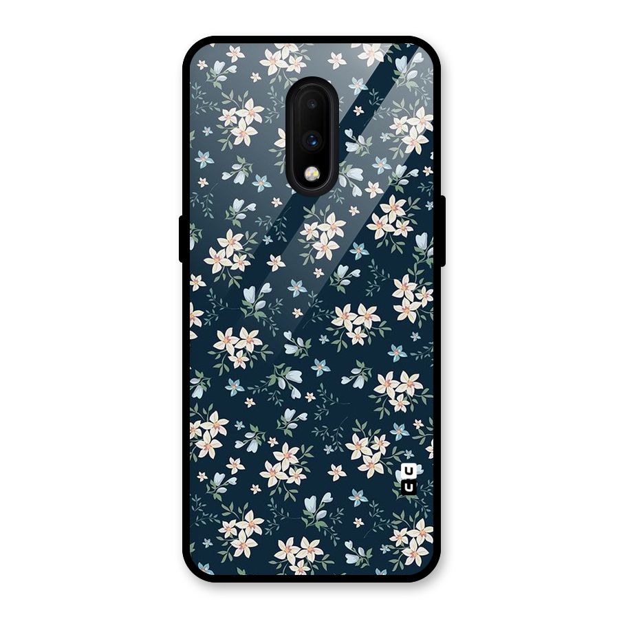 Floral Blue Bloom Glass Back Case for OnePlus 7