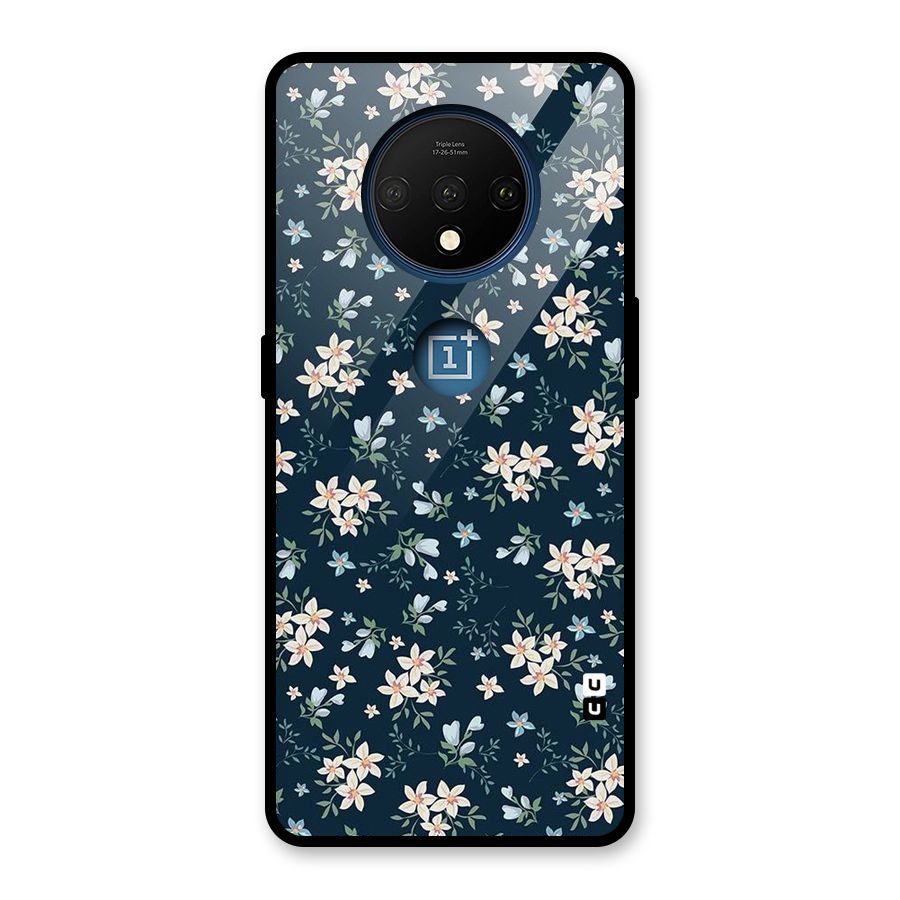 Floral Blue Bloom Glass Back Case for OnePlus 7T