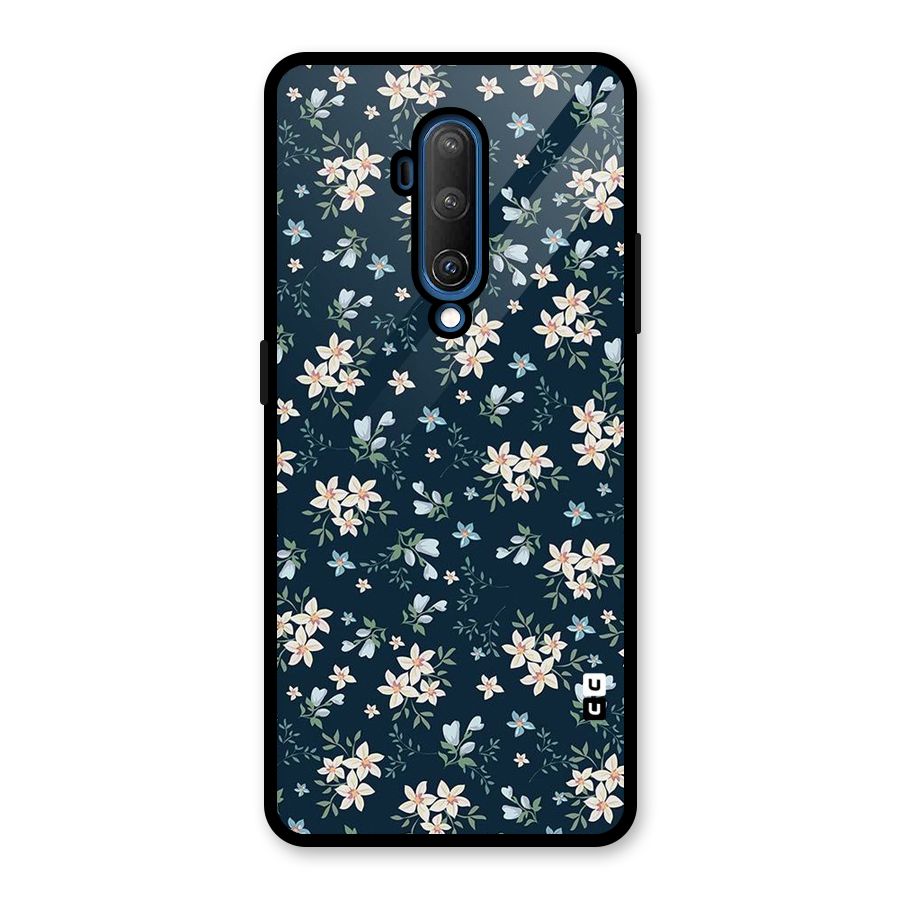 Floral Blue Bloom Glass Back Case for OnePlus 7T Pro