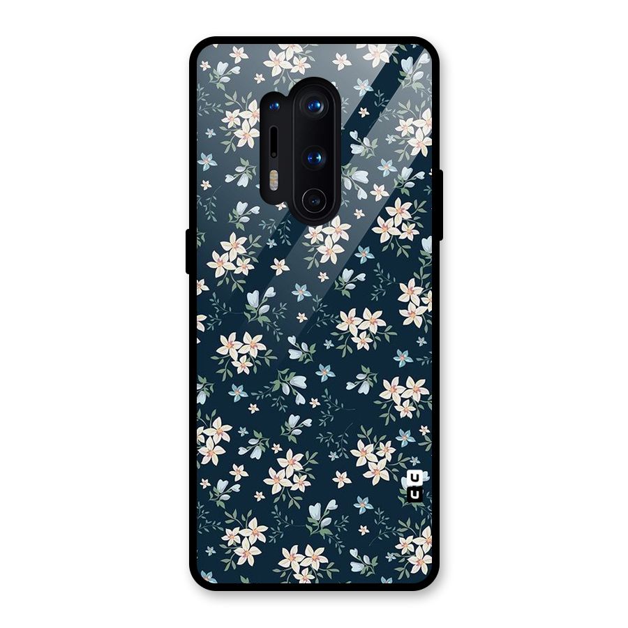 Floral Blue Bloom Glass Back Case for OnePlus 8 Pro