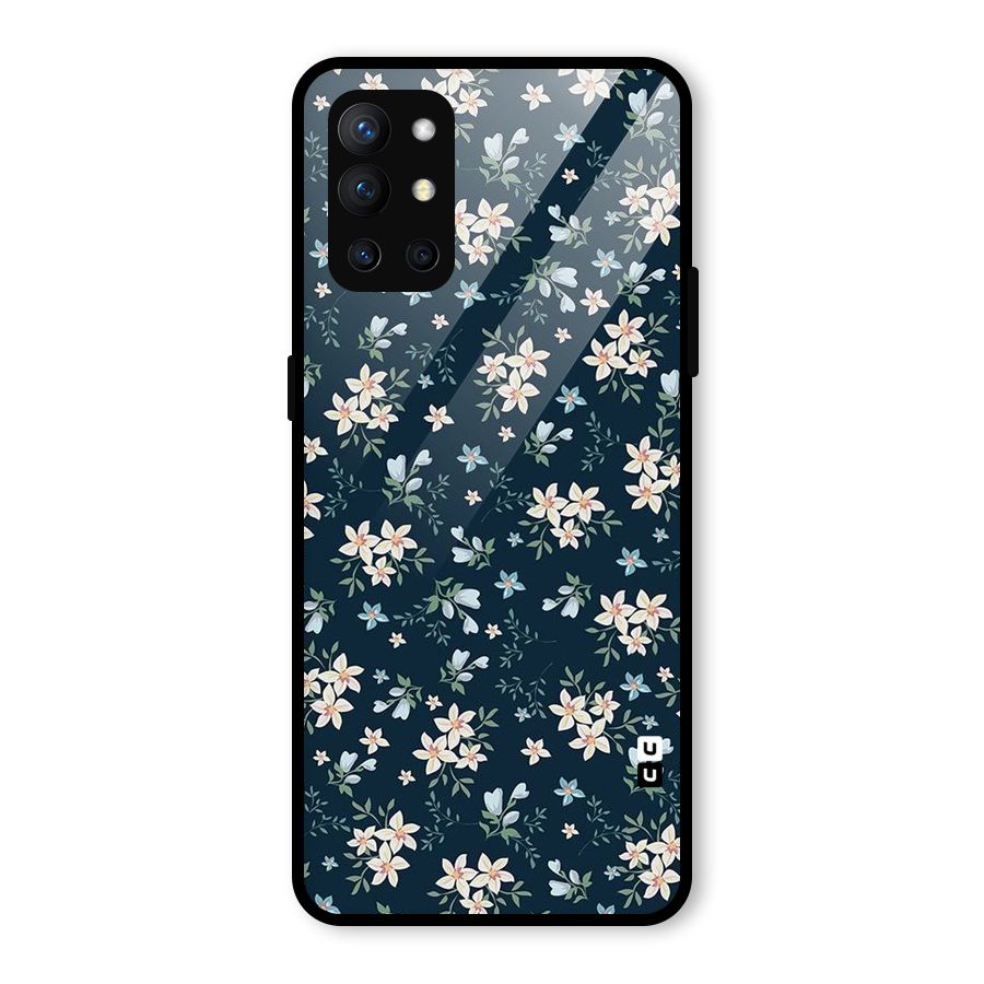 Floral Blue Bloom Glass Back Case for OnePlus 9R