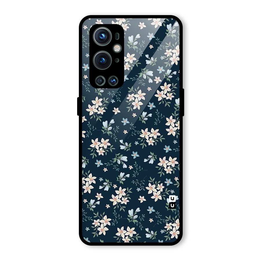 Floral Blue Bloom Glass Back Case for OnePlus 9 Pro