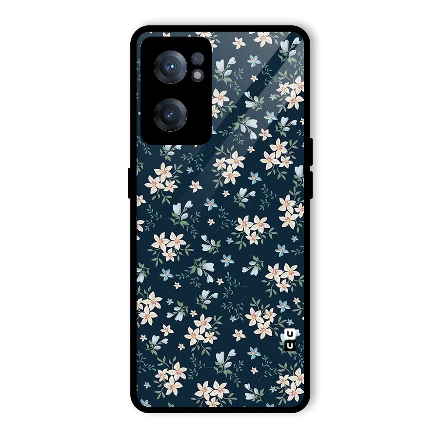 Floral Blue Bloom Glass Back Case for OnePlus Nord CE 2 5G
