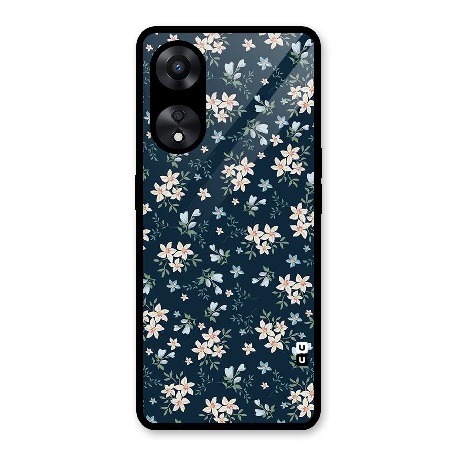 Floral Blue Bloom Glass Back Case for Oppo A78