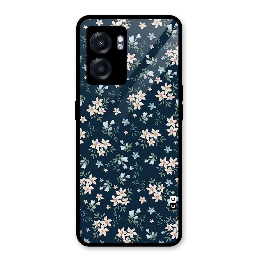 Floral Blue Bloom Glass Back Case for Oppo K10 (5G)