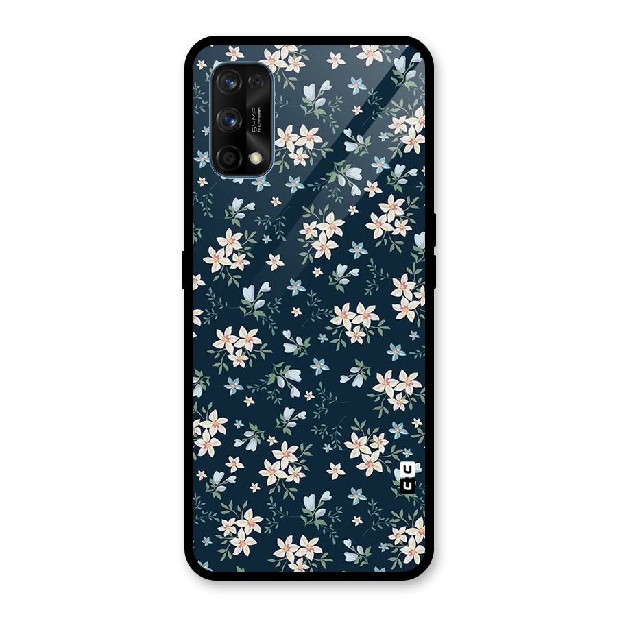 Floral Blue Bloom Glass Back Case for Realme 7 Pro