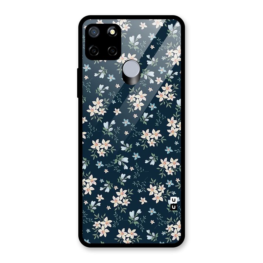 Floral Blue Bloom Glass Back Case for Realme C12