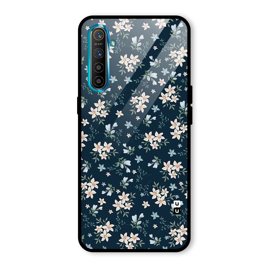 Floral Blue Bloom Glass Back Case for Realme XT