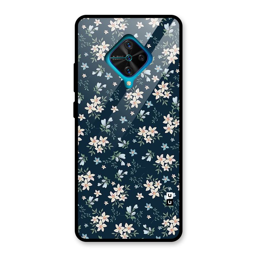 Floral Blue Bloom Glass Back Case for Vivo S1 Pro