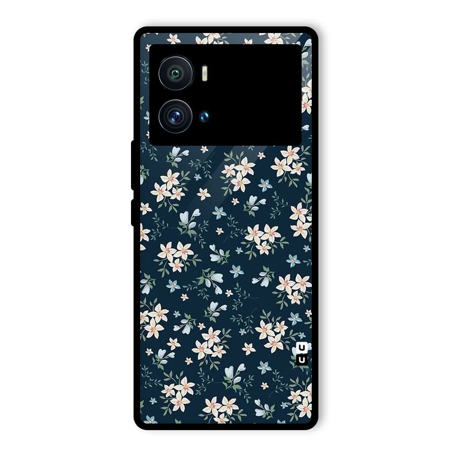 Floral Blue Bloom Glass Back Case for Vivo iQOO 9 Pro