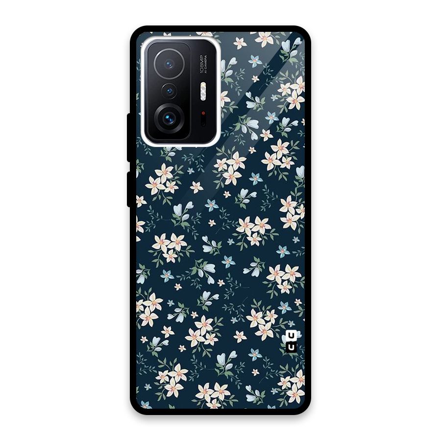 Floral Blue Bloom Glass Back Case for Xiaomi 11T Pro