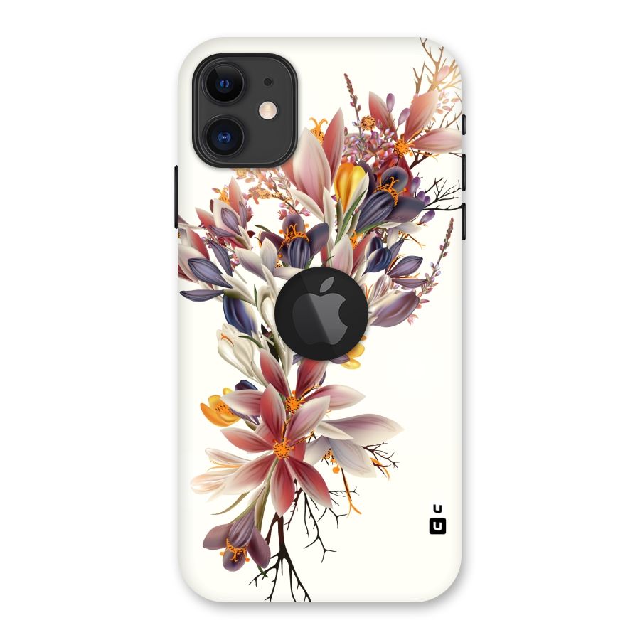 Floral Bouquet Back Case for iPhone 11 Logo Cut