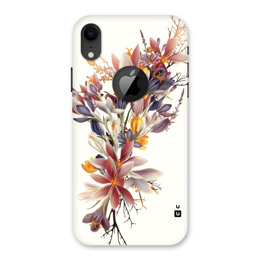 Floral Bouquet Back Case for iPhone XR Logo Cut