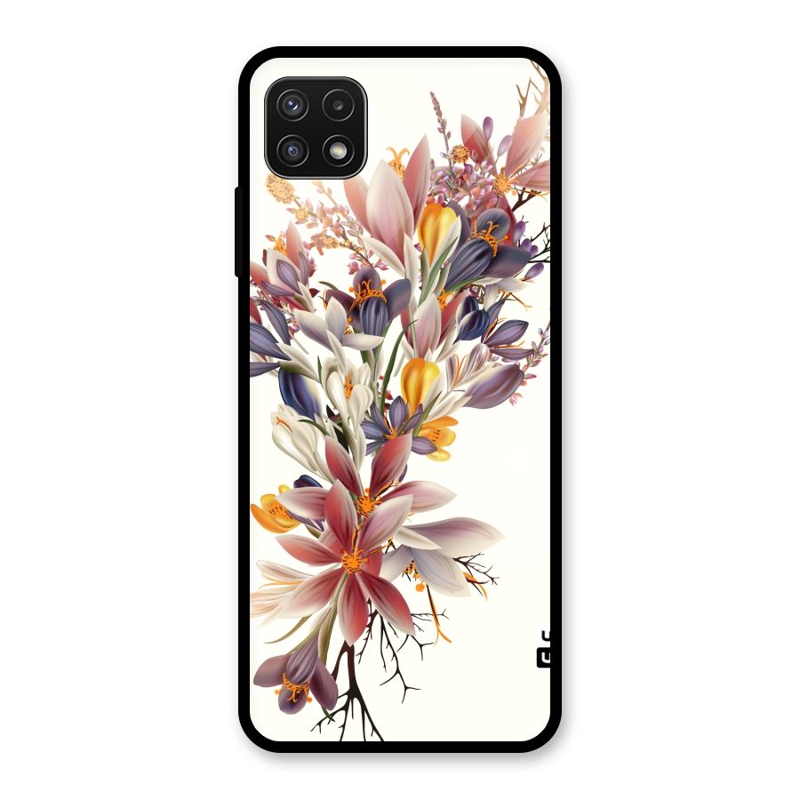Floral Bouquet Glass Back Case for Galaxy A22 5G