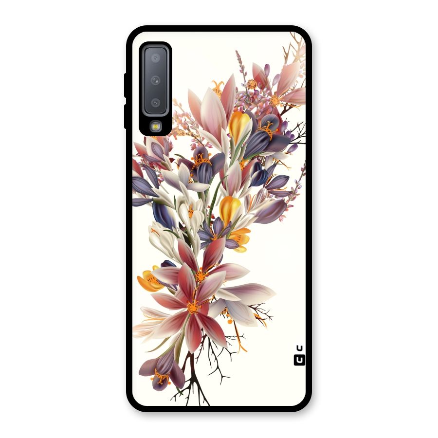 Floral Bouquet Glass Back Case for Galaxy A7 (2018)