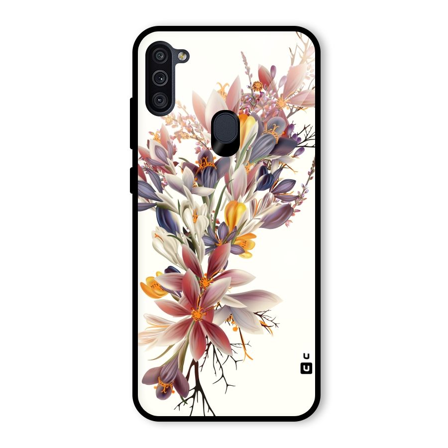Floral Bouquet Glass Back Case for Galaxy M11
