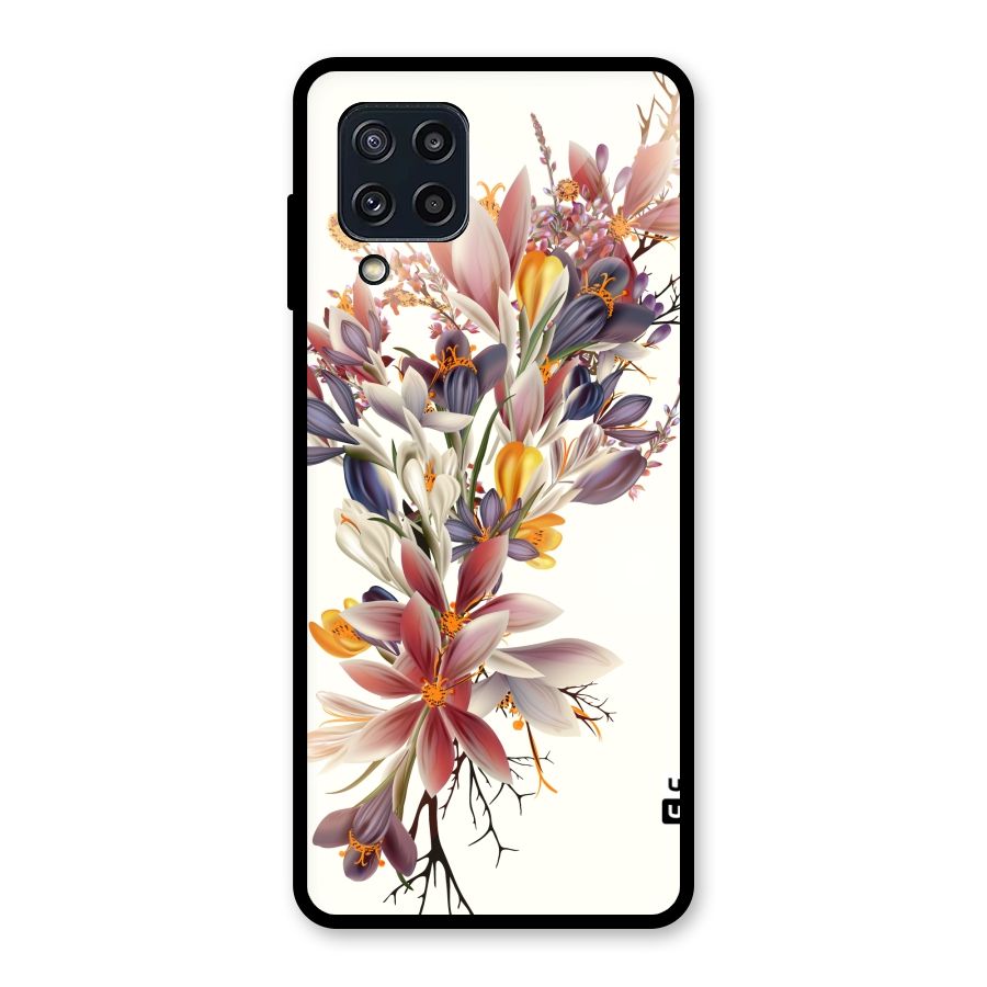 Floral Bouquet Glass Back Case for Galaxy M32