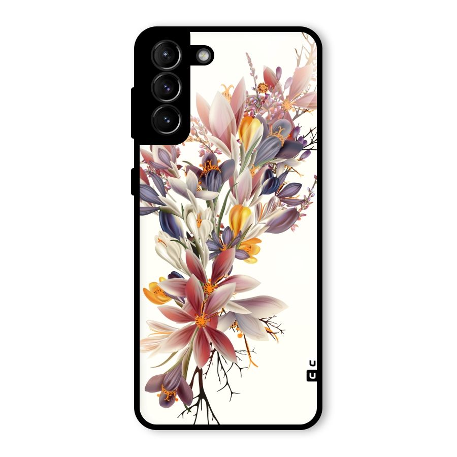 Floral Bouquet Glass Back Case for Galaxy S21 Plus