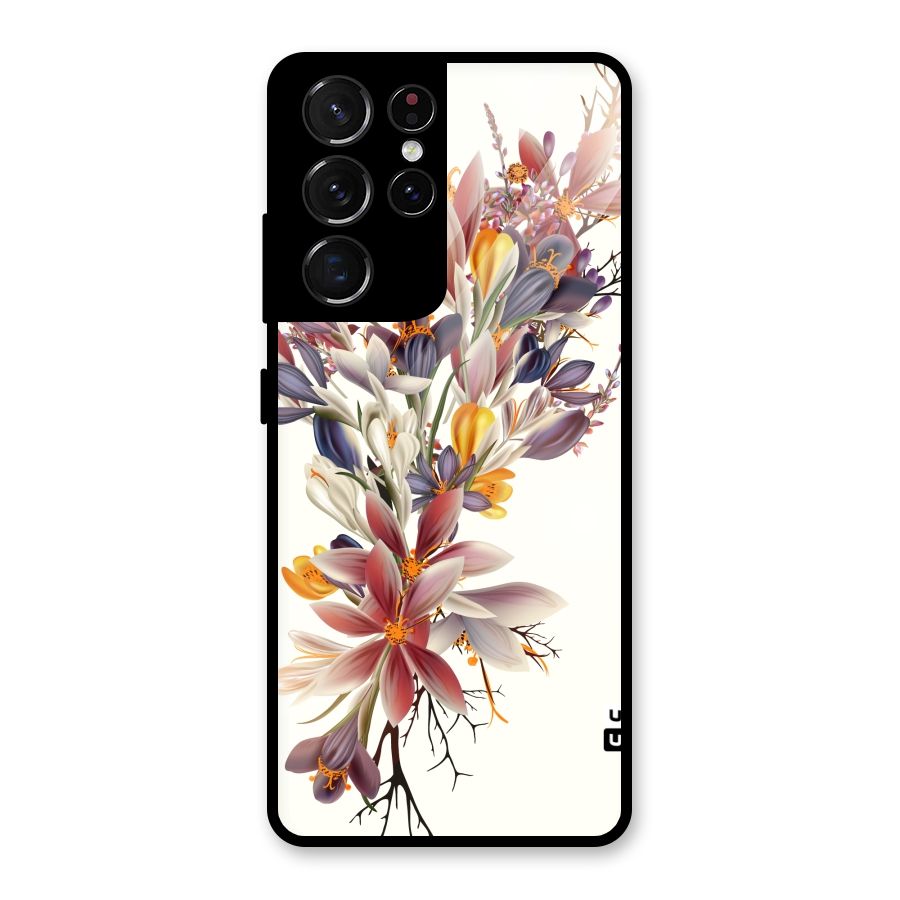 Floral Bouquet Glass Back Case for Galaxy S21 Ultra 5G
