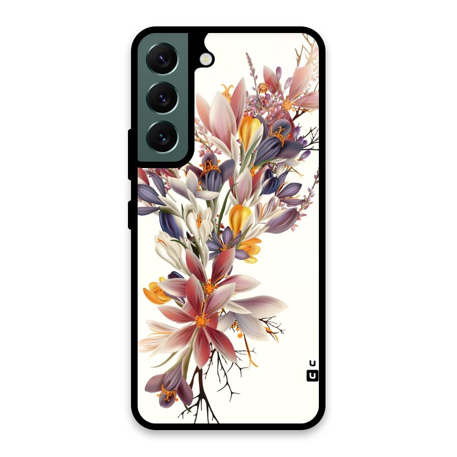 Floral Bouquet Glass Back Case for Galaxy S22 5G