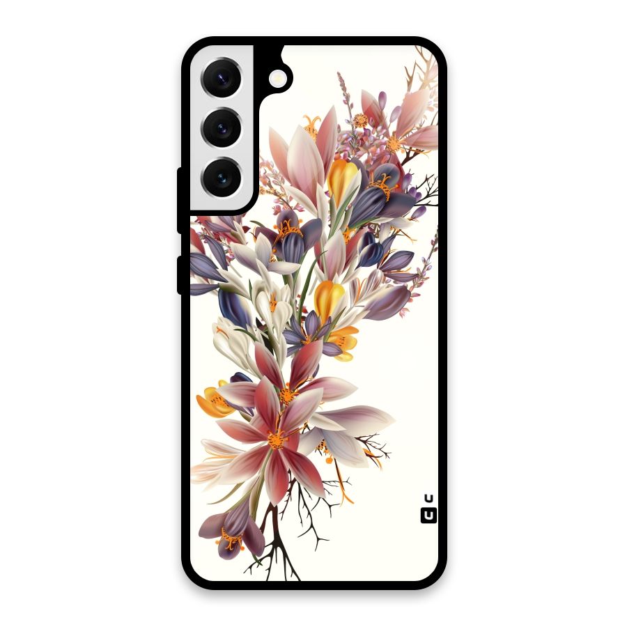 Floral Bouquet Glass Back Case for Galaxy S22 Plus 5G