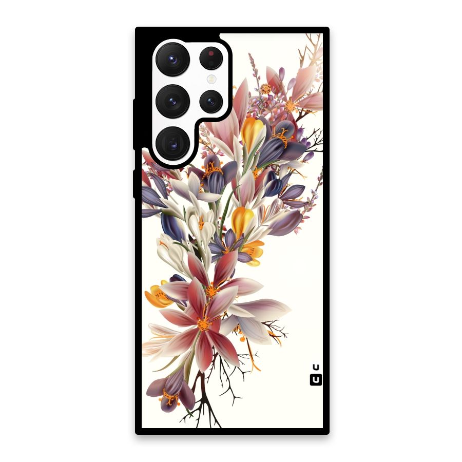 Floral Bouquet Glass Back Case for Galaxy S22 Ultra 5G