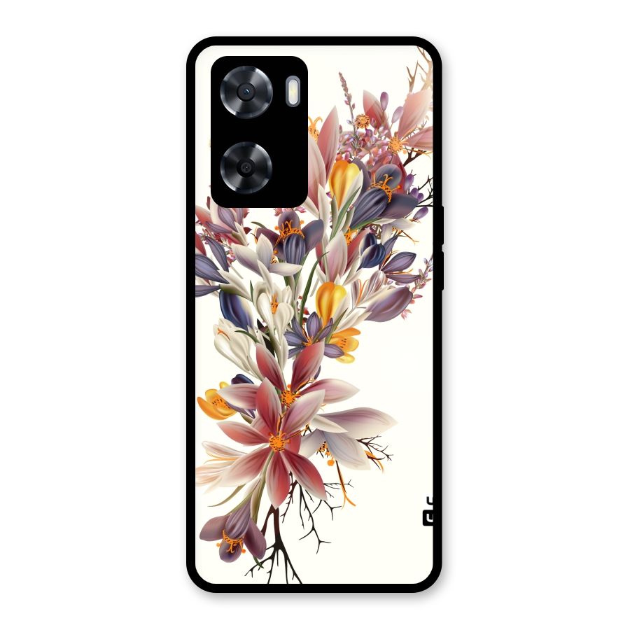 Floral Bouquet Glass Back Case for Oppo A57 2022