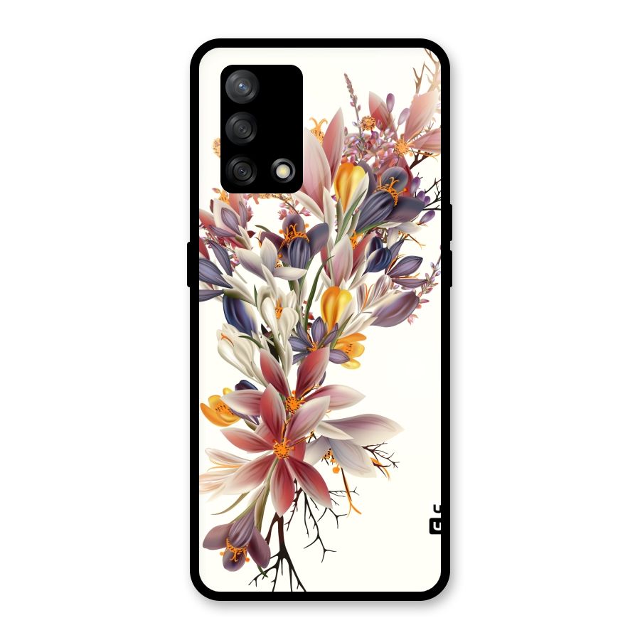 Floral Bouquet Glass Back Case for Oppo F19s