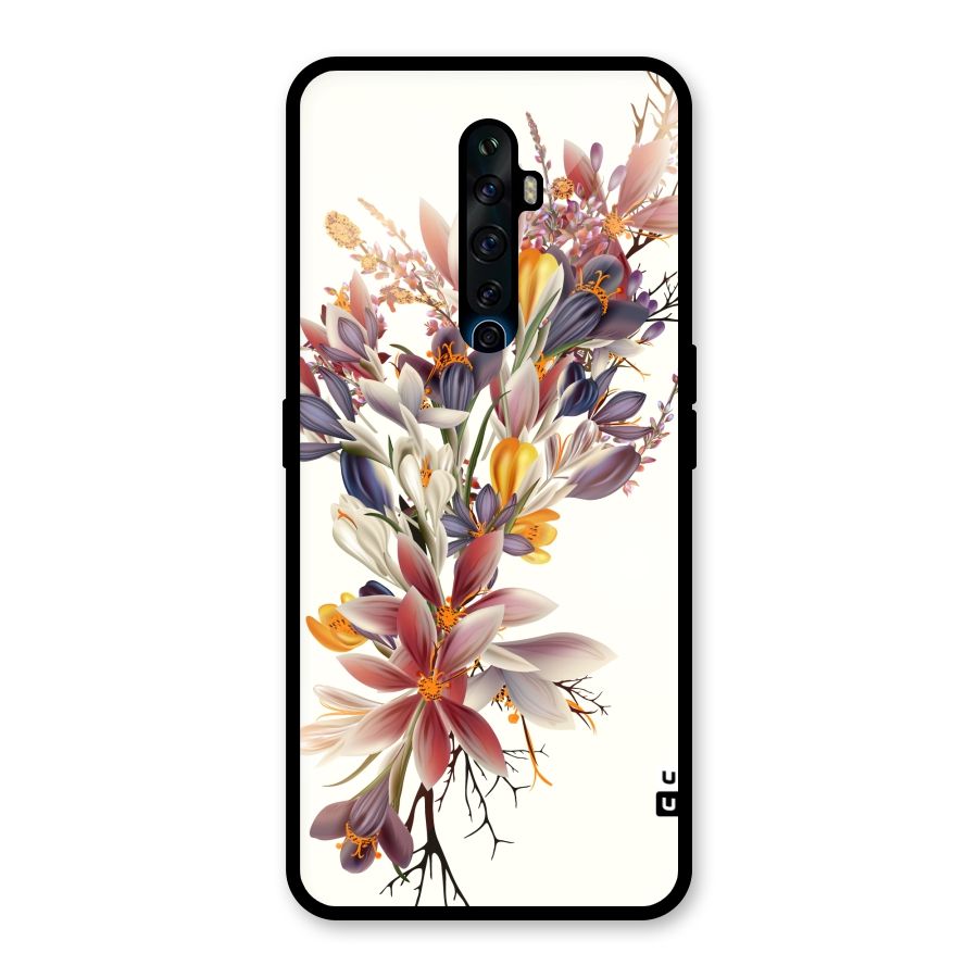 Floral Bouquet Glass Back Case for Oppo Reno2 Z