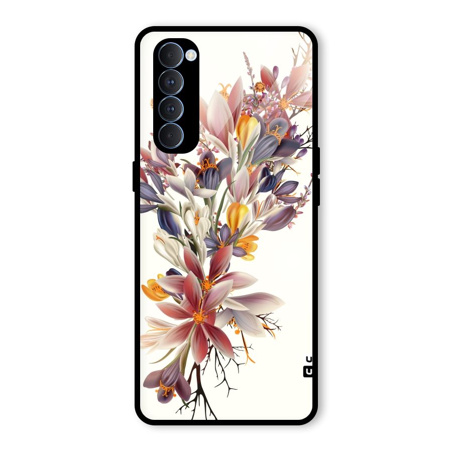Floral Bouquet Glass Back Case for Oppo Reno4 Pro