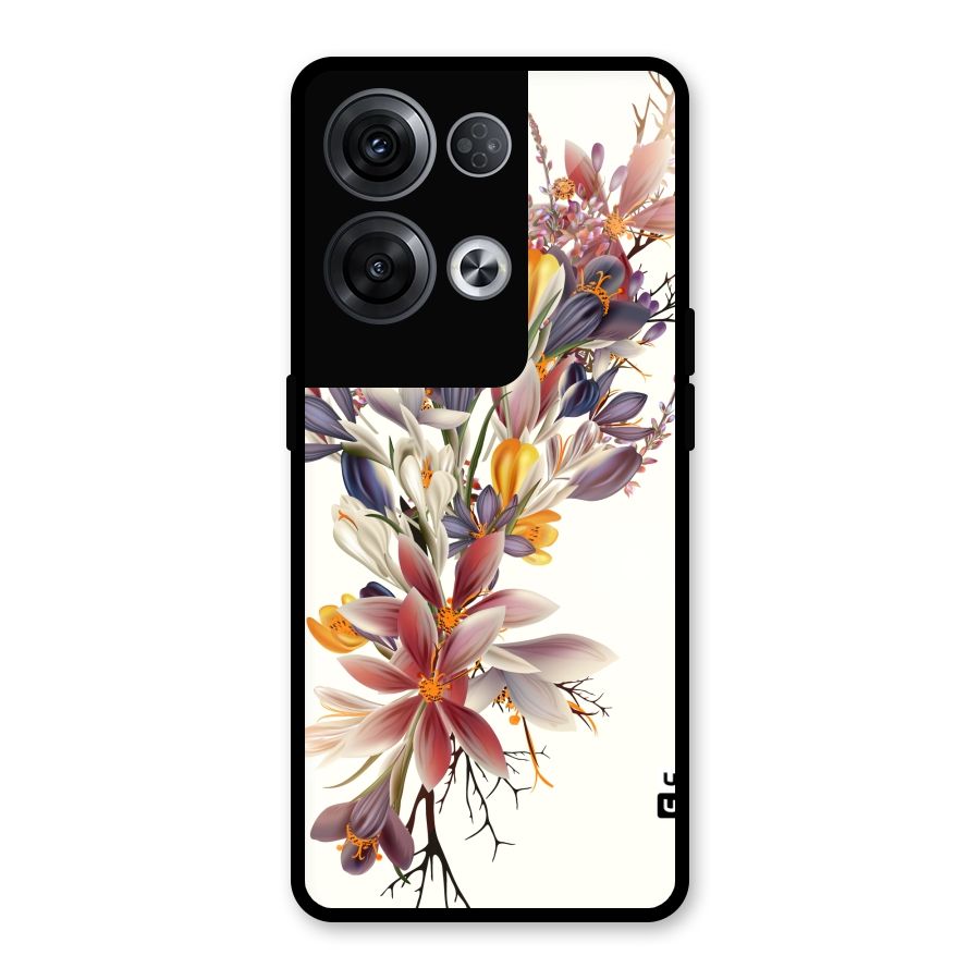 Floral Bouquet Glass Back Case for Oppo Reno8 Pro 5G