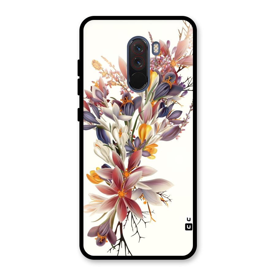 Floral Bouquet Glass Back Case for Poco F1