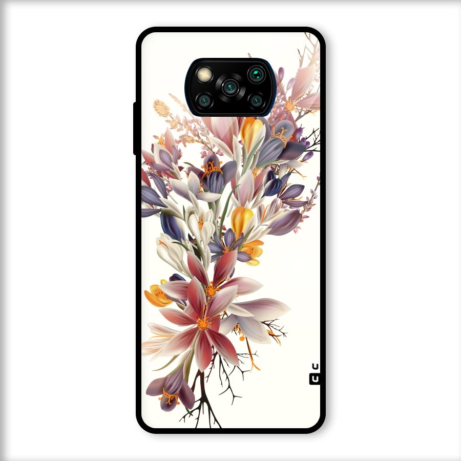 Floral Bouquet Glass Back Case for Poco X3