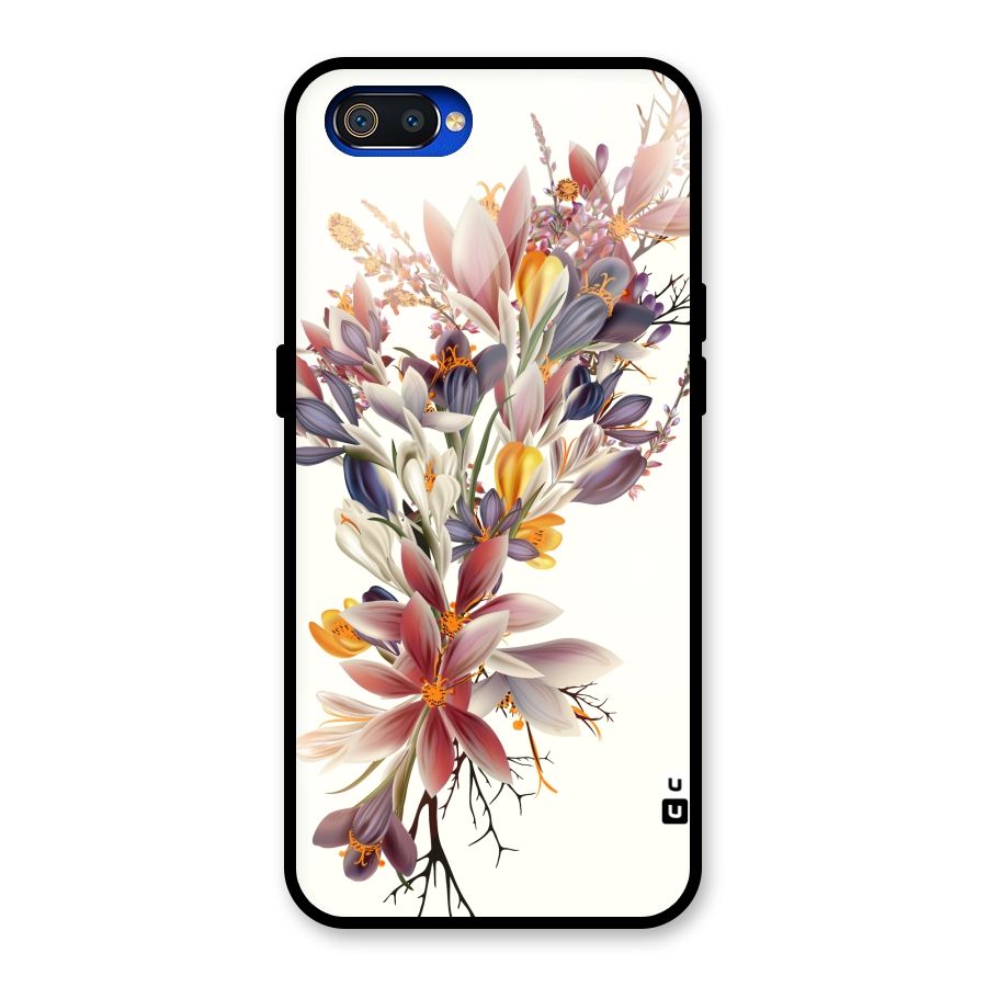 Floral Bouquet Glass Back Case for Realme C2