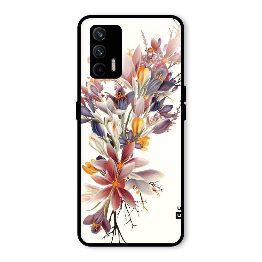 Floral Bouquet Glass Back Case for Realme X7 Max