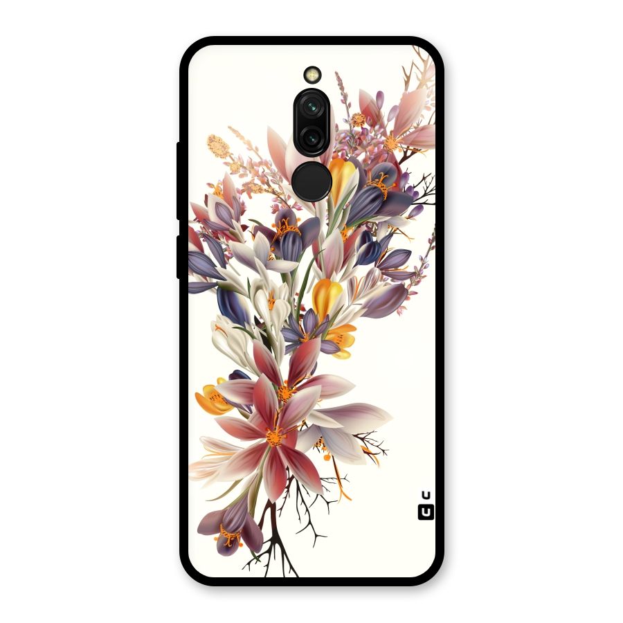 Floral Bouquet Glass Back Case for Redmi 8