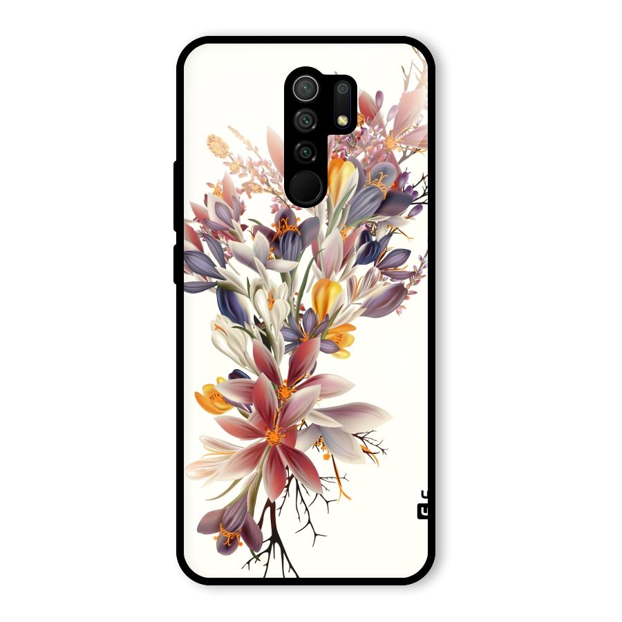 Floral Bouquet Glass Back Case for Redmi 9 Prime